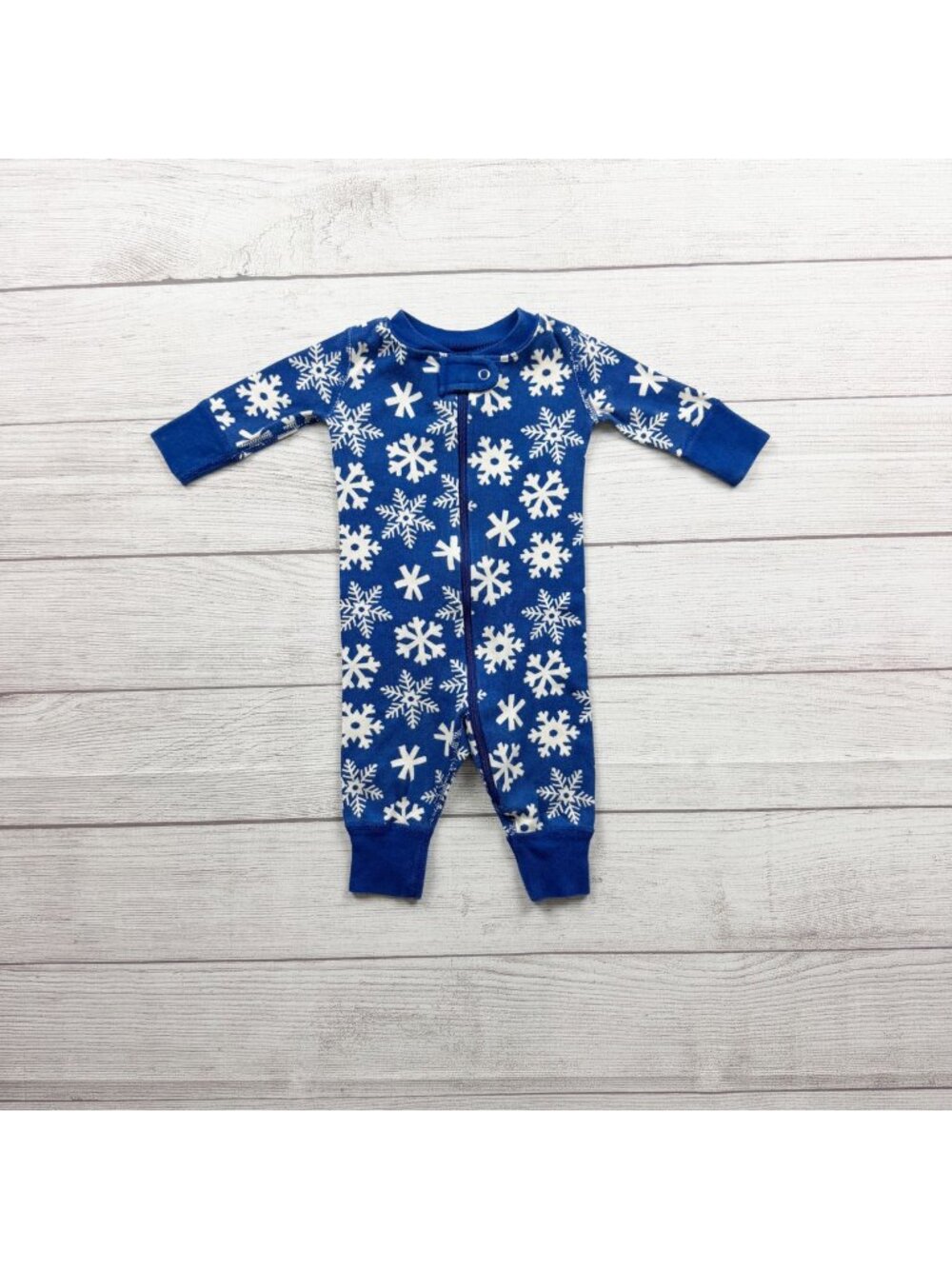 Hanna Andersson Baby Organic Cotton Snowflake Pajamas Blue 0-3 Months